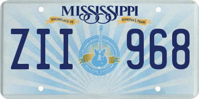 MS license plate ZII968