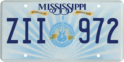 MS license plate ZII972