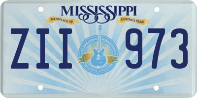 MS license plate ZII973