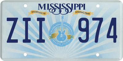 MS license plate ZII974
