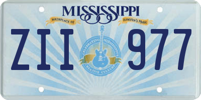 MS license plate ZII977