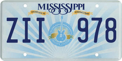 MS license plate ZII978