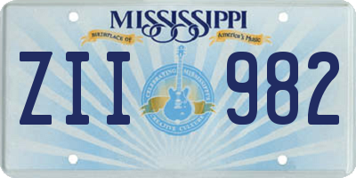 MS license plate ZII982
