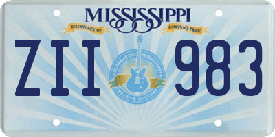 MS license plate ZII983