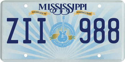 MS license plate ZII988