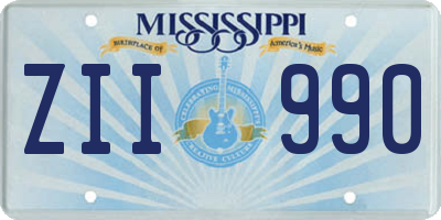 MS license plate ZII990