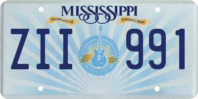 MS license plate ZII991