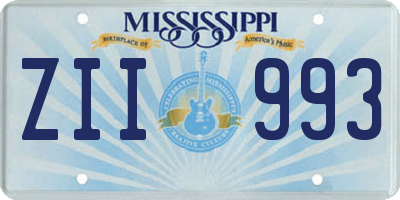 MS license plate ZII993