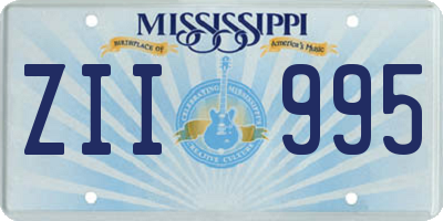 MS license plate ZII995