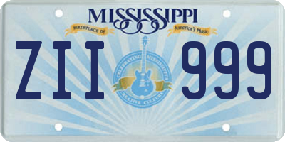 MS license plate ZII999