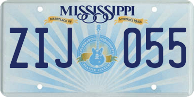 MS license plate ZIJ055