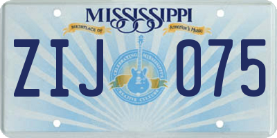 MS license plate ZIJ075