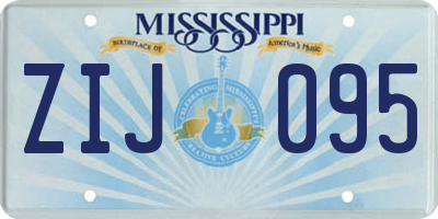 MS license plate ZIJ095