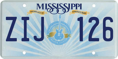 MS license plate ZIJ126