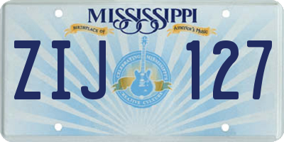 MS license plate ZIJ127