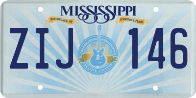 MS license plate ZIJ146