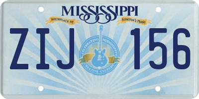 MS license plate ZIJ156