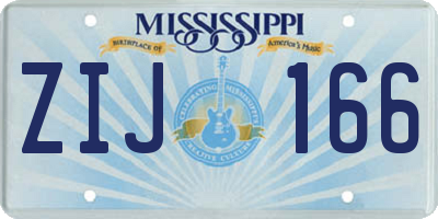 MS license plate ZIJ166