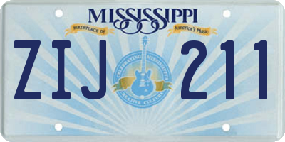 MS license plate ZIJ211