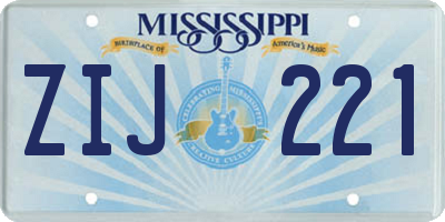 MS license plate ZIJ221