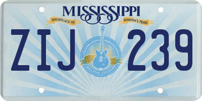 MS license plate ZIJ239