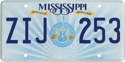 MS license plate ZIJ253