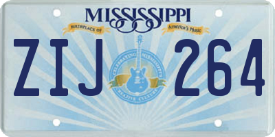 MS license plate ZIJ264