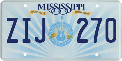 MS license plate ZIJ270