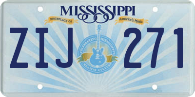 MS license plate ZIJ271