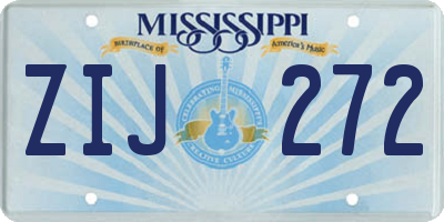MS license plate ZIJ272