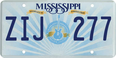 MS license plate ZIJ277