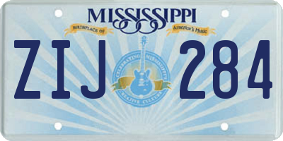 MS license plate ZIJ284