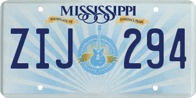 MS license plate ZIJ294