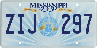 MS license plate ZIJ297