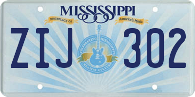 MS license plate ZIJ302