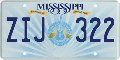 MS license plate ZIJ322