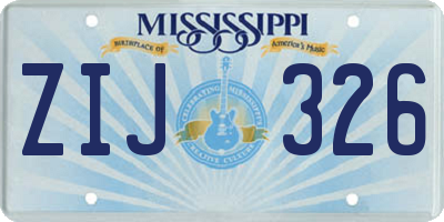 MS license plate ZIJ326