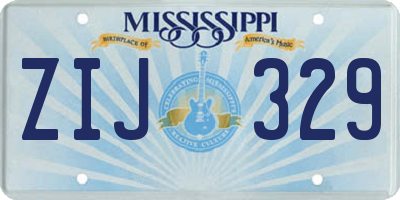 MS license plate ZIJ329