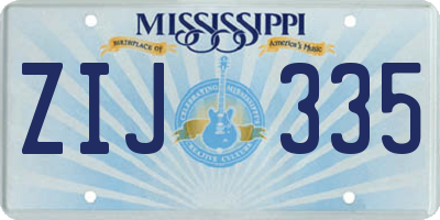 MS license plate ZIJ335