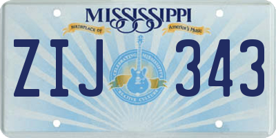 MS license plate ZIJ343