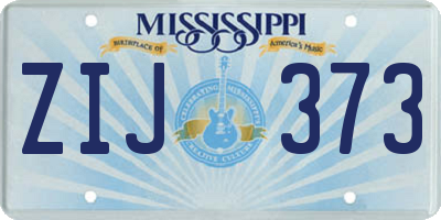 MS license plate ZIJ373