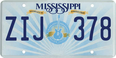 MS license plate ZIJ378