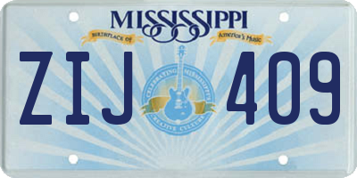 MS license plate ZIJ409