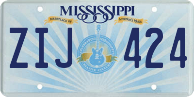 MS license plate ZIJ424