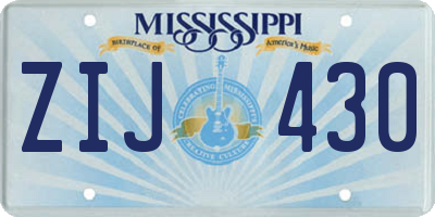 MS license plate ZIJ430