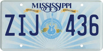 MS license plate ZIJ436