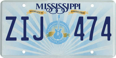 MS license plate ZIJ474