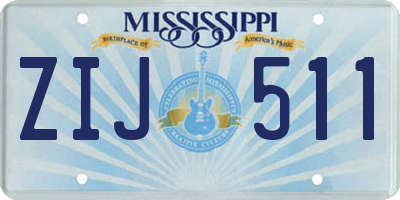 MS license plate ZIJ511