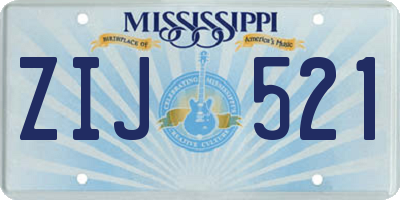 MS license plate ZIJ521