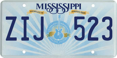 MS license plate ZIJ523